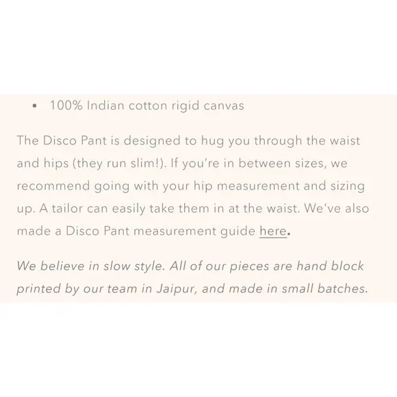 NWT SZ Blockprints Hand Block-Printed Disco Pants in Blue Polka Dots Canvas L - Picture 10 of 11